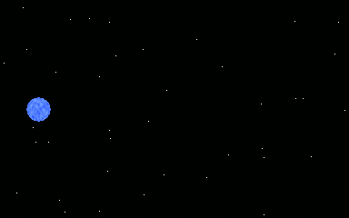 Animated loop: Compact deep blue star (10,20,63). The drift smear grades white to deep blue along the tail.