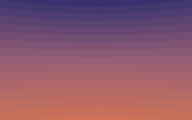 Animated loop: the camera pitches up from a warm orange horizon through purple to a deep blue zenith and back, one continuous colour gradient with no visible boundary anywhere.