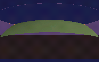Animated loop: three impacts land on the island one after another, each sending out a wave; dark scar rings accumulate on the surface where each strike hit.