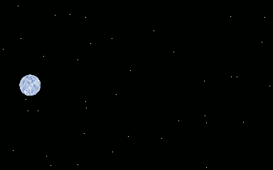 Animated loop: Compact white star (63,63,63), rapid spin, fine granulation. Small star, long smear.